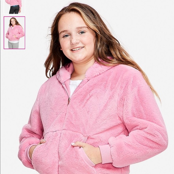 Super Soft Pink Teddy Bear Hoodie Girls 